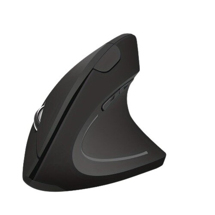 Függőleges vezeték nélküli egér 2.4GHz, ergonomikus, fekete, 1 db
