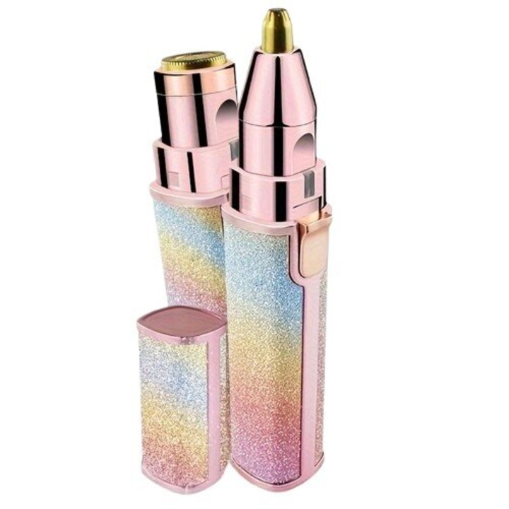 Hordozható multifunkcionális epilátor, USB töltés, fehér, kompakt