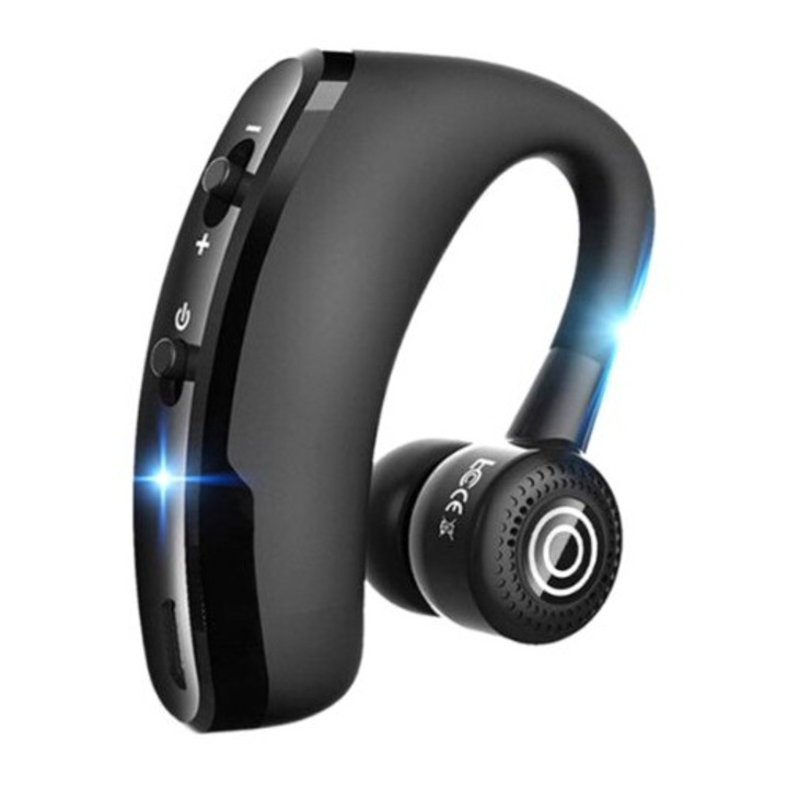 Bluetooth 4.1 kihangosító autós headset, fekete 68x22x40mm