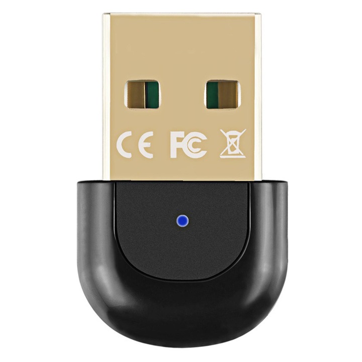 Bluetooth 5.1 vezeték nélküli adapter, fekete, 25x17x8mm