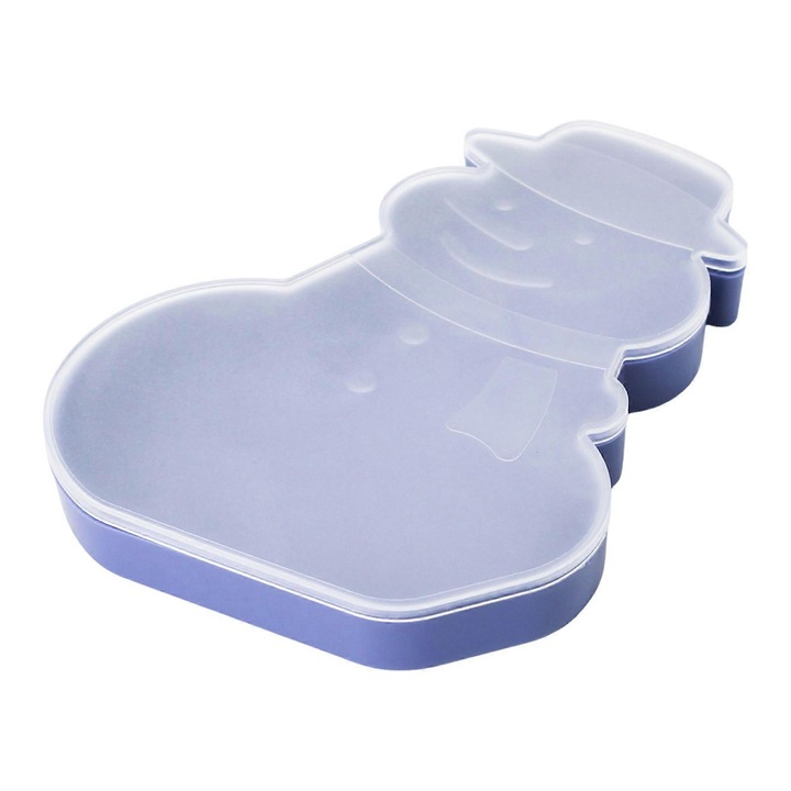 Cutie depozitare pentru biscuiti Om de Zapada, reutilizabila, silicon, mov
