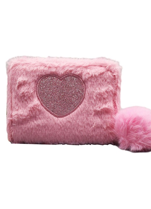 Portofel dama plus inima roz mic 10x8cm