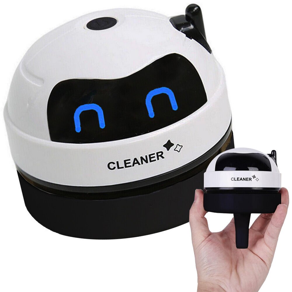 Aspirator mini portabil fara fir, mic, reincarcabil, negru, 7x8.5cm