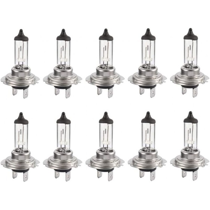 Set 10 becuri H7 12V 55W halogen aluminiu IP68 4300K