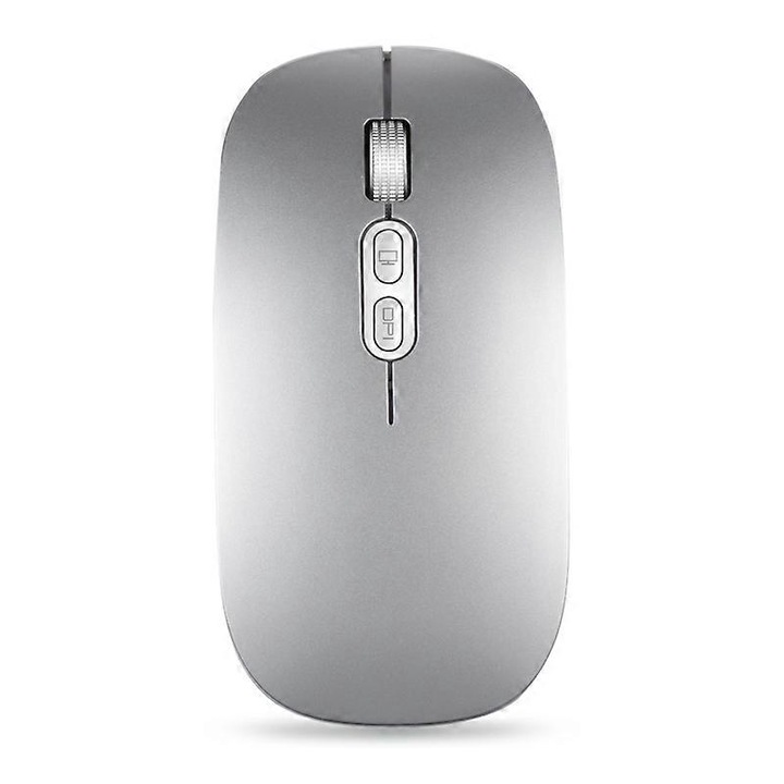 Vezeték nélküli ergonomikus egér, 2.4G, ezüst, 11.3x5.7x2.5cm