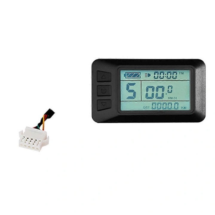 KT-LCD7U elektromos kerékpár kijelző, USB interfésszel, waterproof/SM csatlakozóval, ellenálló ABS házzal, háttérvilágítással, fekete, 1 db