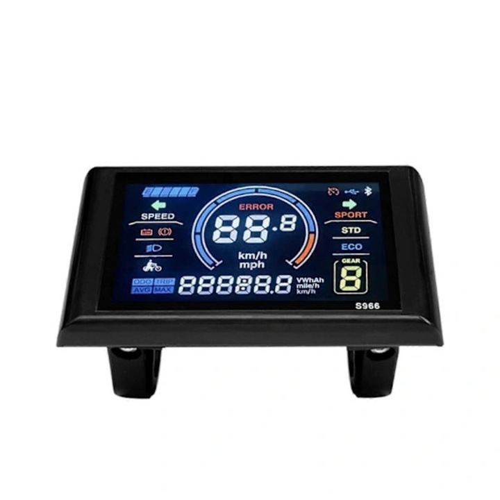 LCD kerékpárkomputer SW900, sebesség- és rásegítéskijelző, fekete