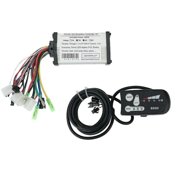 48V S800 fekete ezüst 250W 13A LED kijelző elektromos kerékpárhoz