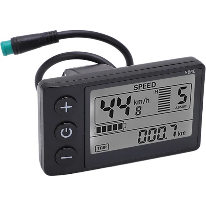 Multifunkciós LCD kerékpárkomputer, 24V 36V 48V, vízálló, 22.2mm