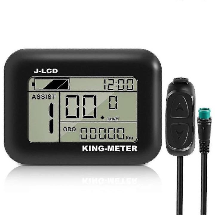 J-LCD kijelző monitor elektromos kerékpárhoz, 24V/36V/48V kompatibilis, vízálló csatlakozó, fekete, 1 db