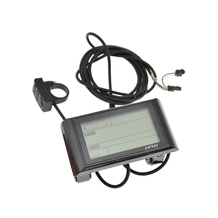 SW900 LCD kijelző (SL-SW900YB) elektromos kerékpárhoz, 24-72V, sebesség- és kilométeróra kijelzővel, vízálló csatlakozóval, fekete, 1 db