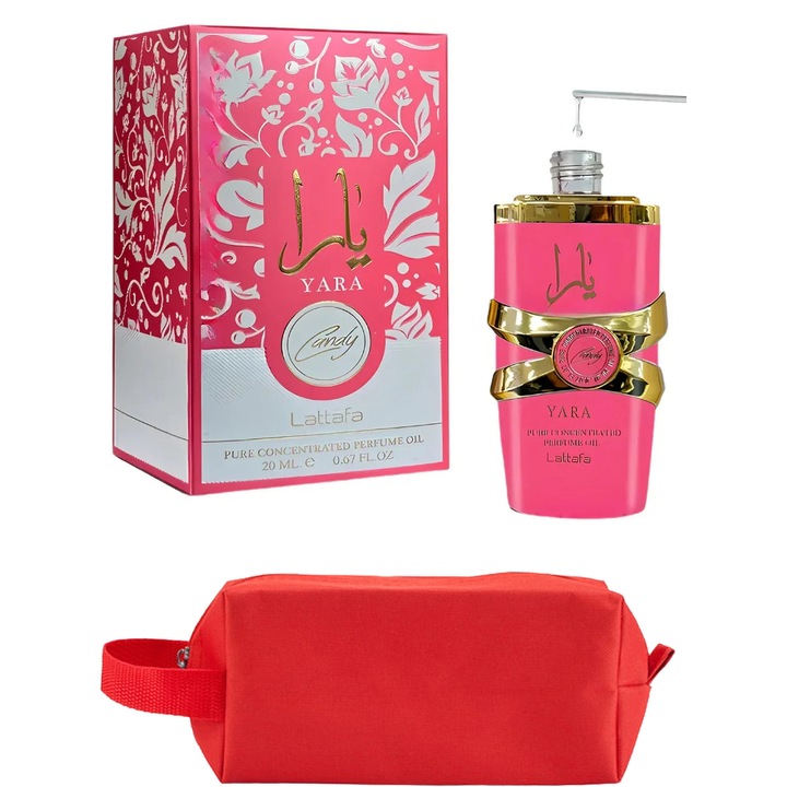 Set Parfum Lattafa Yara Candy Concentrated Oil 20 ml Lattafa Parfum Arabesc, Barbati Femei Unisex, Gentuta parfumuri