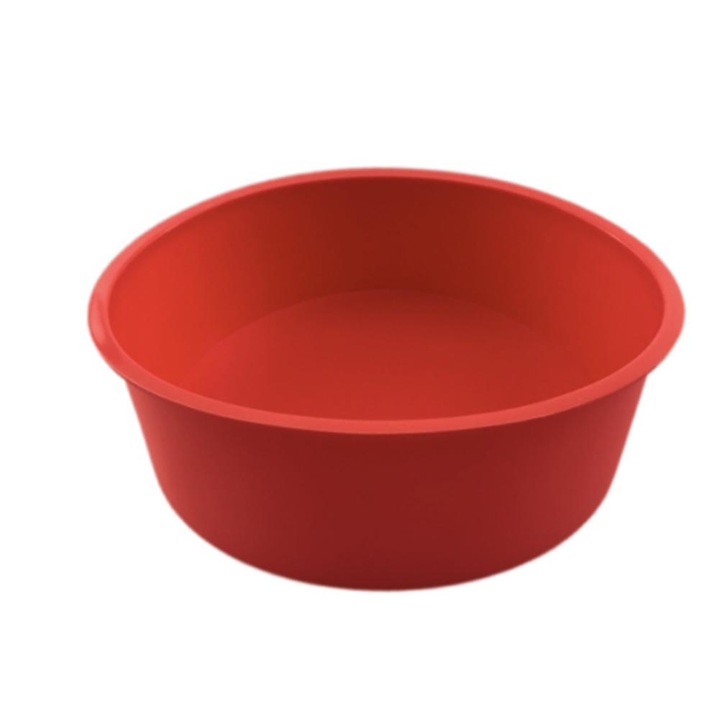 Szilikon kerek sütőforma, újrafelhasználható, tapadásmentes, hőálló -40–230°C, méretek 4/6/8 inch (10.5/16.5/21.6 cm, magasság 5.5 cm), Többszínű, 1 db