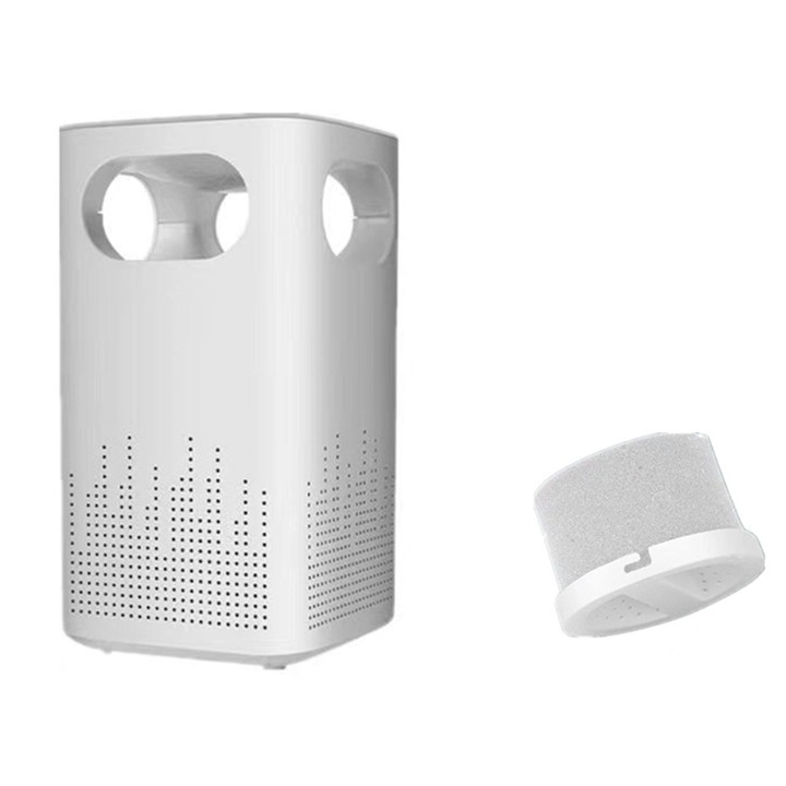 Mini USB légtisztító, USB tápellátással, csendes (≤30 dB), cserélhető szűrő, CADR 60 m³/h, Fehér, 1 db
