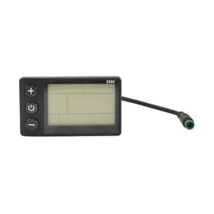 LCD kijelző elektromos kerékpárhoz, multifunkcionális, fekete, 24V-48V, ABS, 10x5x3cm