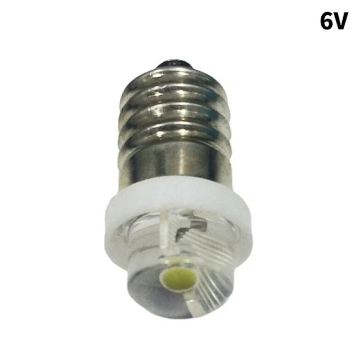 Bec pentru lanterna/lampa de mana E10, LED 0.5W 6000K, 3/4.5/6V, Alb, 1 buc