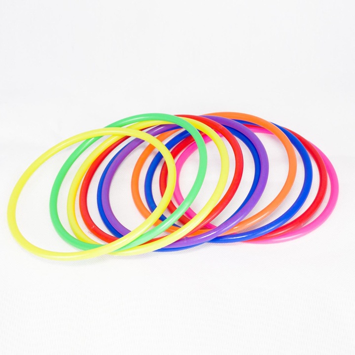 Комплект игри за открито, дейности с обръчи 14.5см и торбички за хвърляне 5см, множество цветове за партита и тренировка на координацията око-ръка, многоцветен, 1 комплект