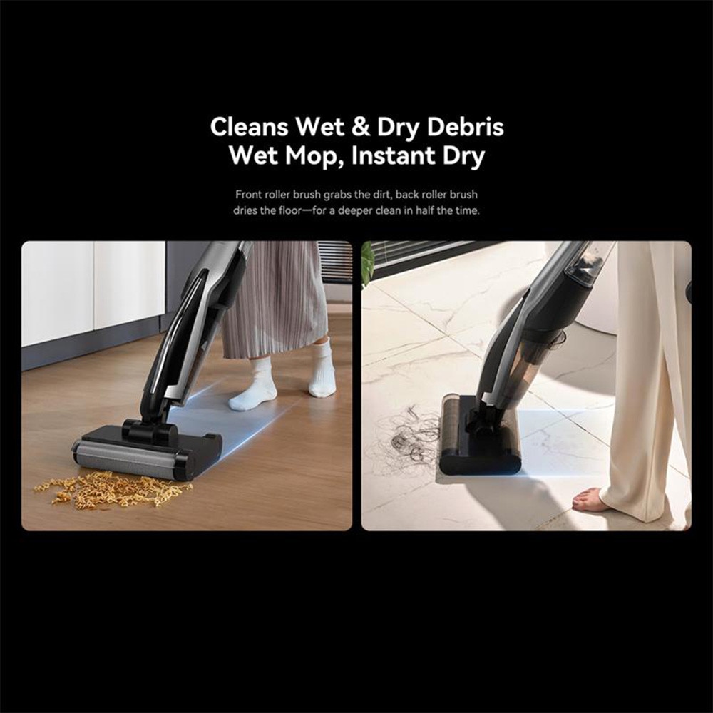 Aspirator cu Mop, Fara Fir, 22000Pa, Auto-Curatare, 4000mAh a€“ Deerma (VX200) - Black