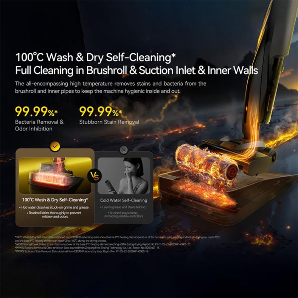 Aspirator Fara Fir cu Mop, 22000Pa, Statie Smart a€“ Deerma (VX100 Ultra S) - Black