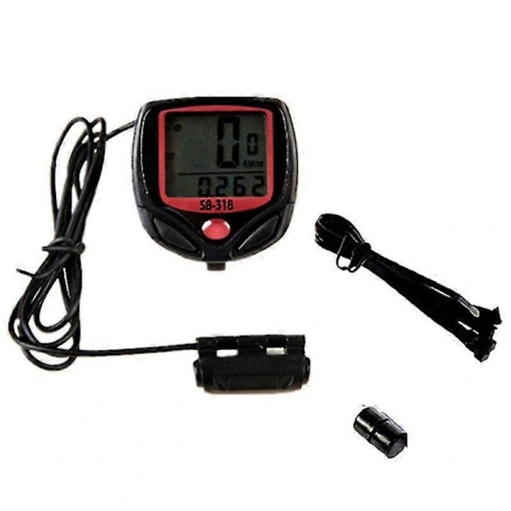 Kerékpár komputer LCD fekete piros 12 funkció 5x3cm