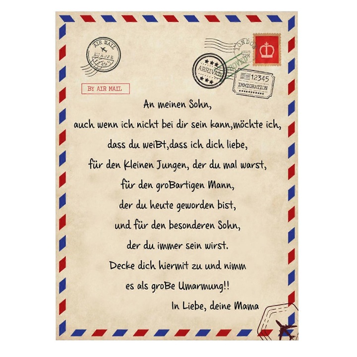 Patura flanel letter print, moale, 100x150cm