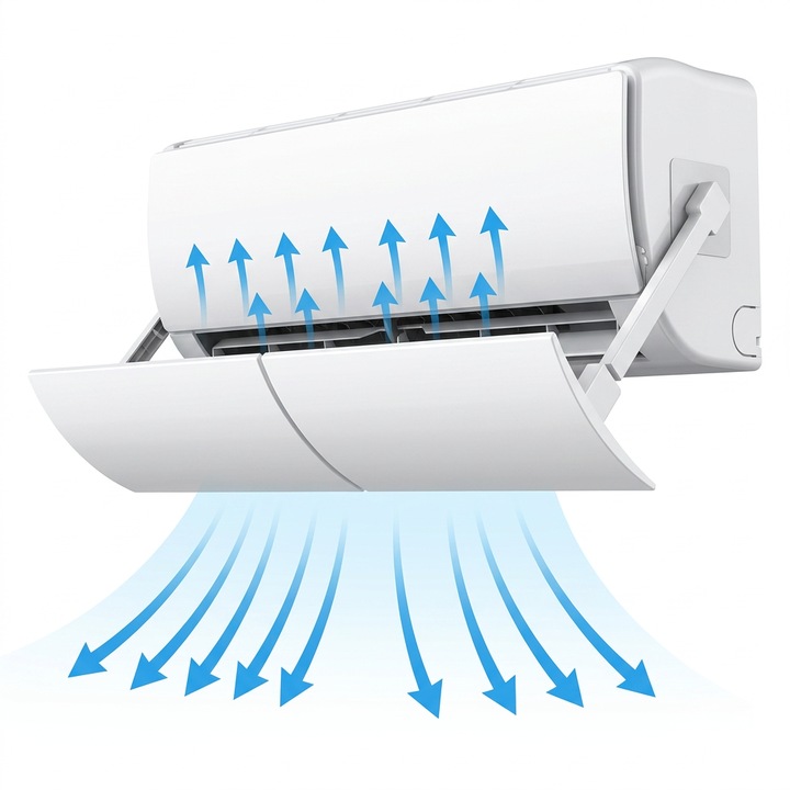 Deflector Aer Conditionat TrioStore® Reglabil 56-100 cm, Protectie Aer Rece si Cald, Deflector Universal Pentru Aparat Aer Conditionat, Directionare Flux Aer, Montaj Rapid Fara Gaurire, Pentru Casa, Birou, Dormitor