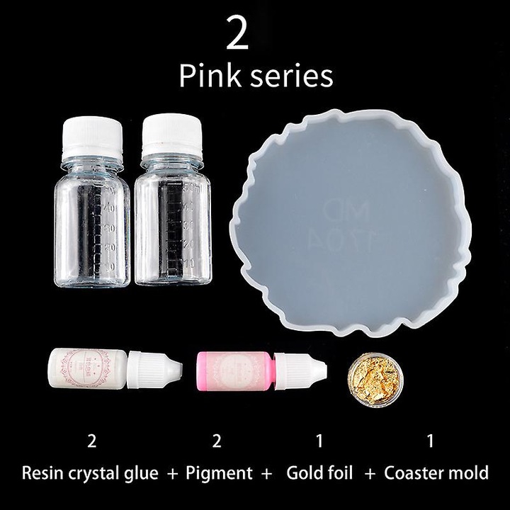 Set matrite siliconice pentru suporturi bauturi, rasina epoxidica, multicolor, 12.5x12.5x1cm