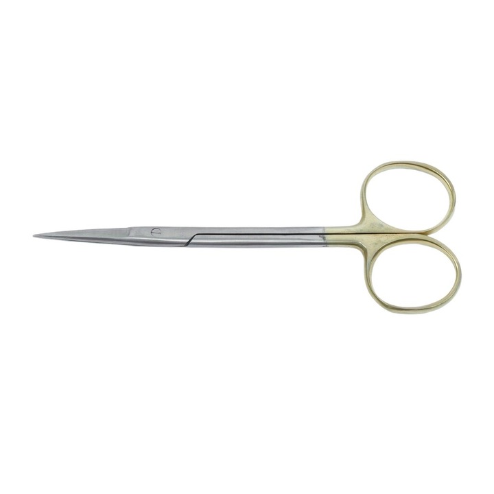 Foarfece tuns, 11.5cm, inox, maner auriu, drepte