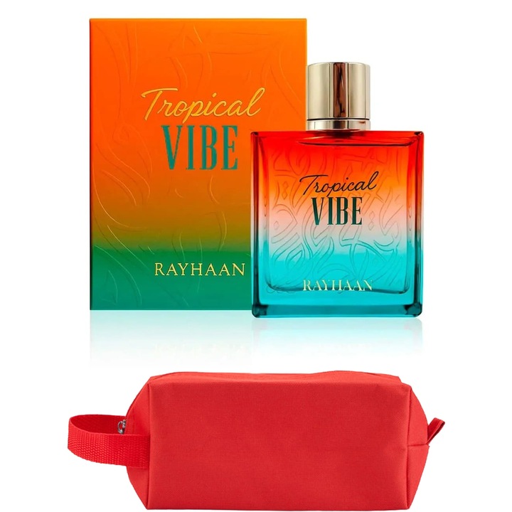 Set Parfum Rayhaan Tropical Vibe 100 ml Rayhaan Parfum Arabesc, Barbati Femei Unisex, Gentuta parfumuri