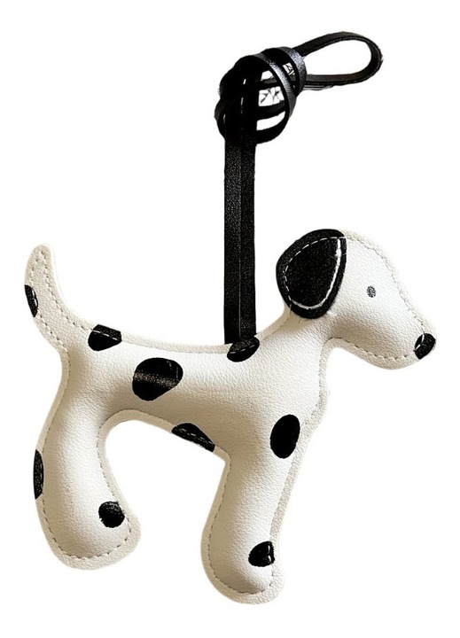 Dalmatian kutya kulcstartó, 2 darabos szett, műbőr, fekete-fehér, kompakt