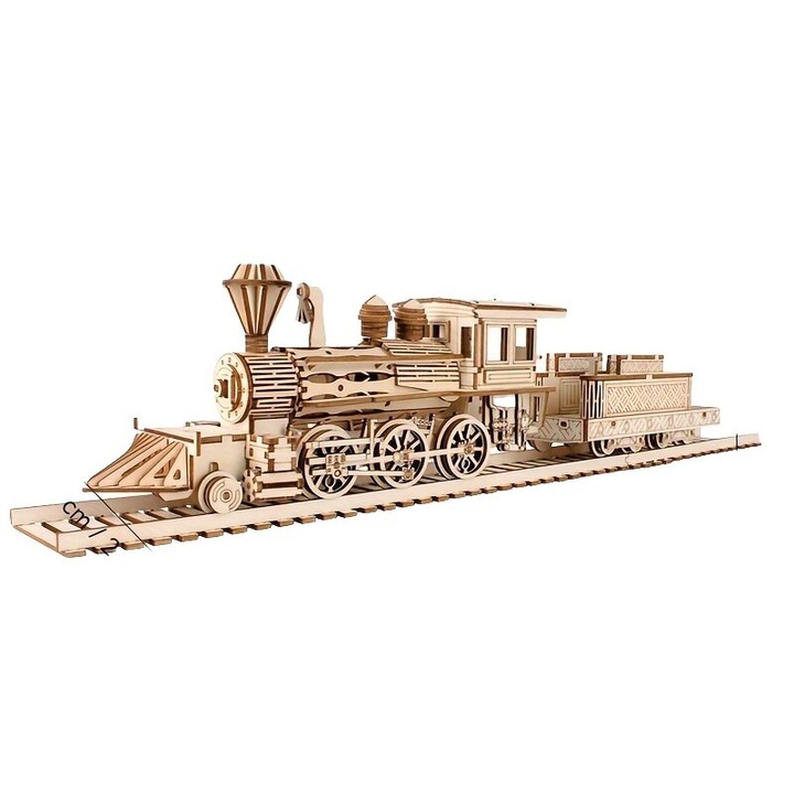 3D mechanikus fa puzzle, kreatív készlet, barna, közepes méret