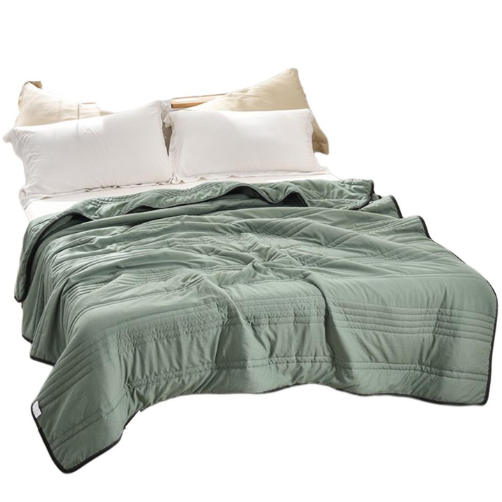 Patura racoroasa, 180x220cm, verde militar, moale si respirabila