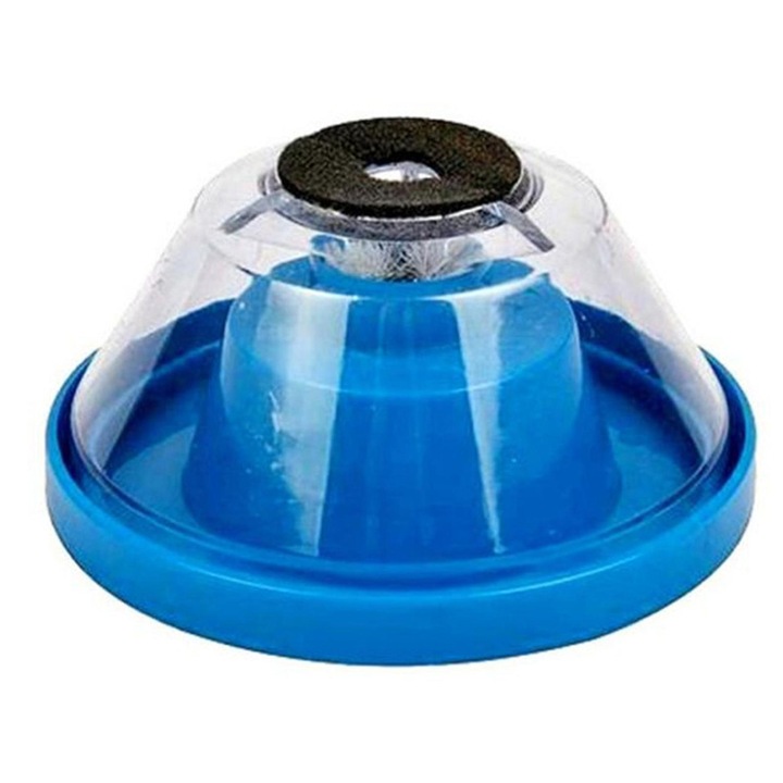 Colector praf/recipient pentru bormasina, din PP, cu design in forma de bol, cu perie de etansare, Albastru transparent, 1 buc, 8.8x4.4x5cm