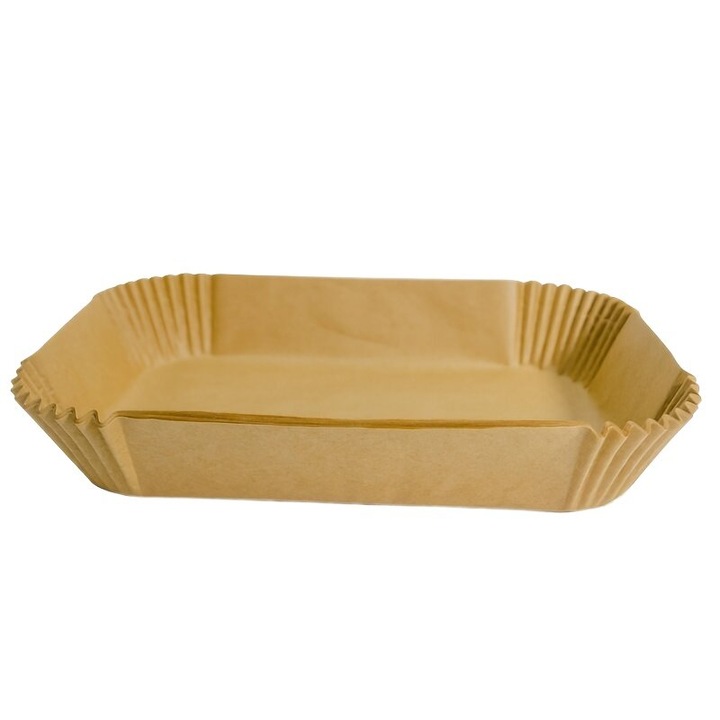 Hartie de copt/foi de copt pentru cuptor si gratar, antiaderenta, rezistenta la temperaturi inalte, nu transfera ulei, compatibila cu friteuze cu aer, dreptunghiulara, maro kraft, 100 bucati