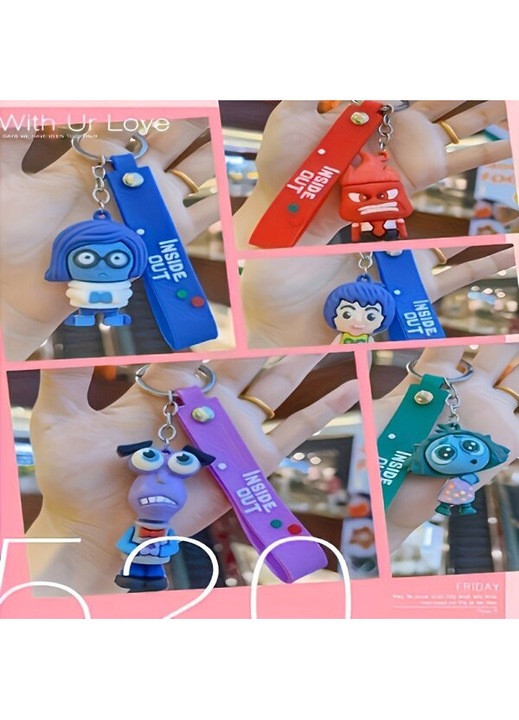 PVC kulcstartó, anime stílusú, Brain Agent karakterrel - Don't Worry, fémgyűrűvel, többszínű