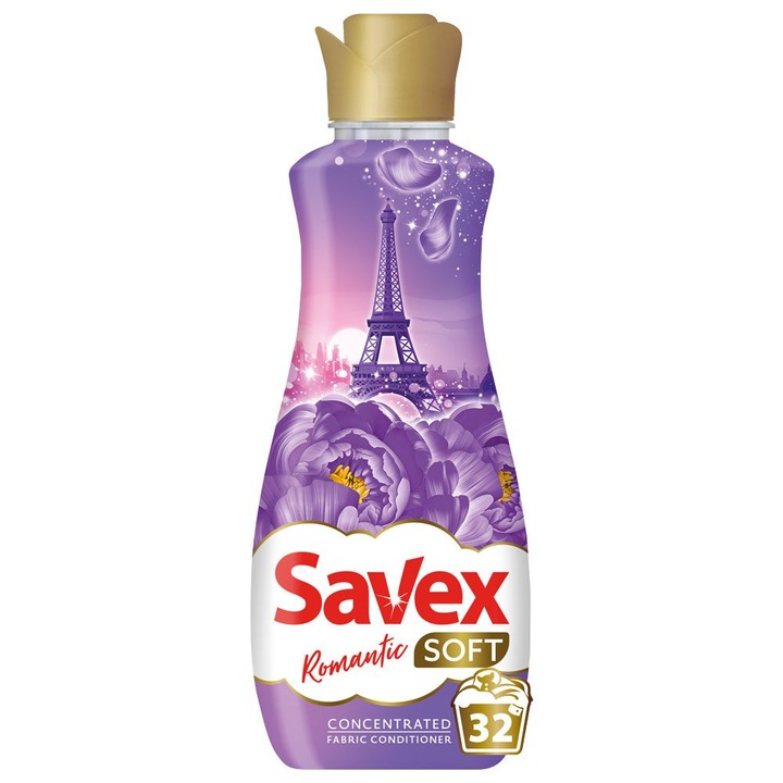 Öblítő, Savex Soft, 800 ml Koncentrált Romantic 32 mosás
