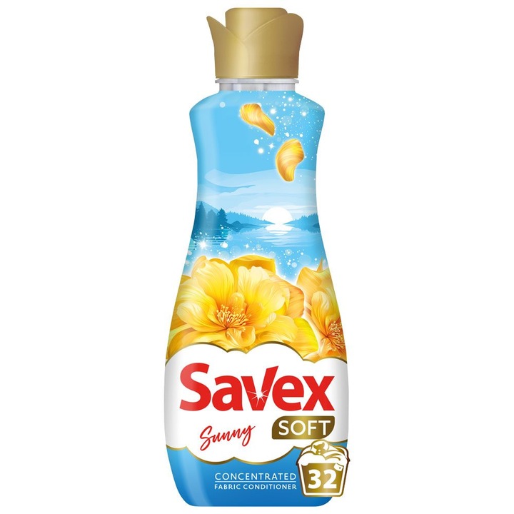 Öblítő, Savex Soft, 800 ml Koncentrált Sunny 32 mosás