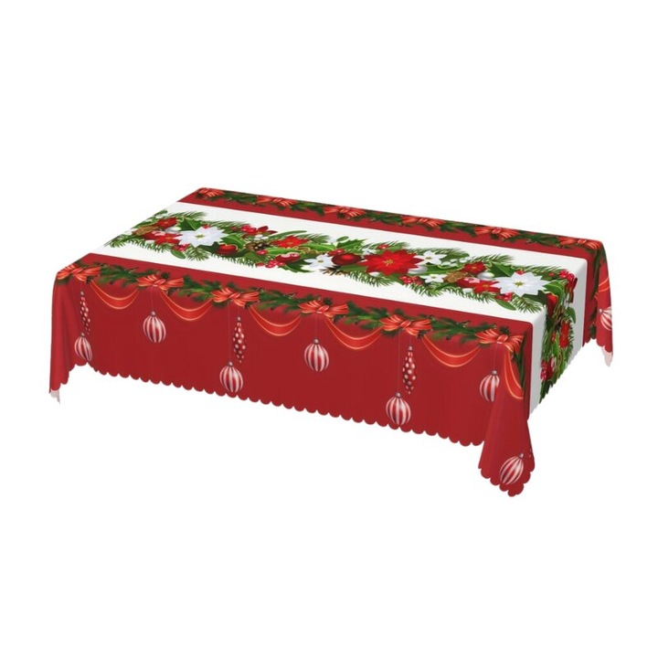 Asztalterítő, asztali futó, dombornyomott szegéllyel, folt- és vízálló, gyűrődésálló, Többszínű, 152 cm kerek