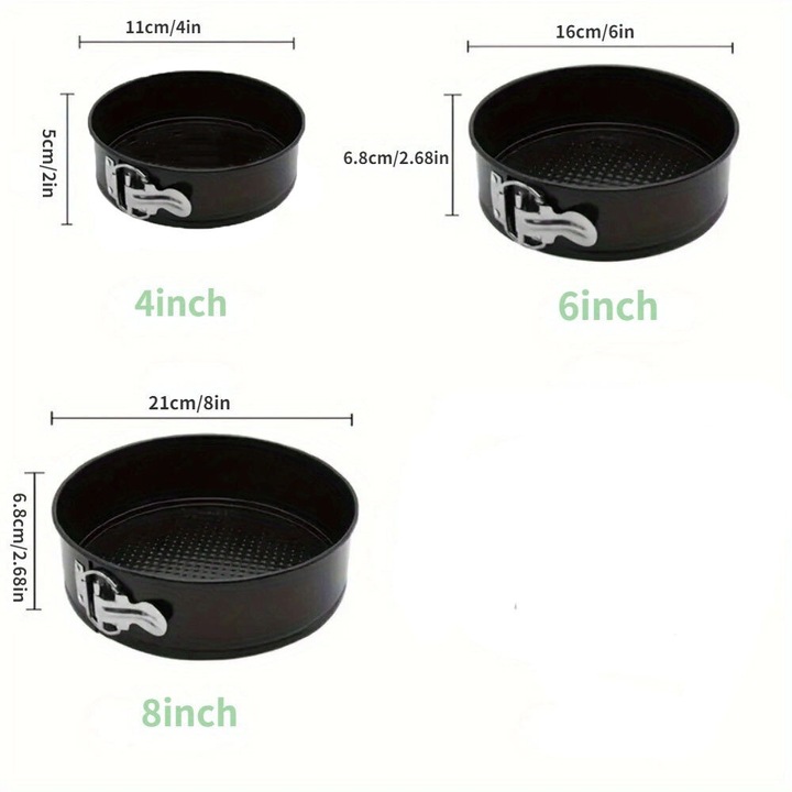 Sütőforma szett kivehető aljjal és hűtőráccsal, 15.24 cm, fekete