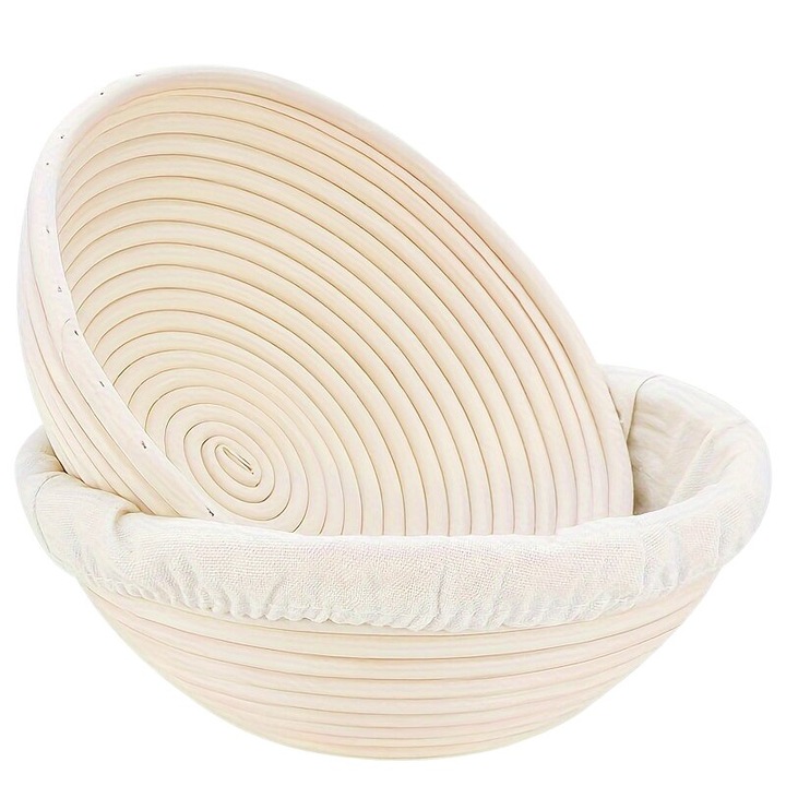 Cos dospire paine naturala 23cm set cu spatula si panza