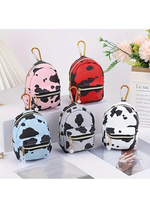 Breloc rucsac mini rosu rezistent la apa compact