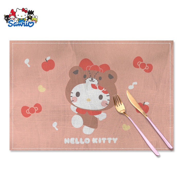 Hello Kitty Bad Badtz-Maru asztalterítő, tartós, fehér, 140x180cm