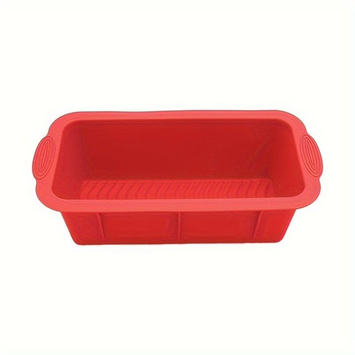 Szilikon kenyérsütő forma, újrafelhasználható, tapadásmentes, téglalap alakú, piros, 1 db.