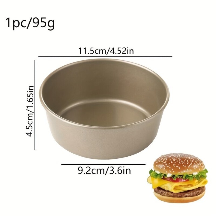 Burger sütőforma, arany színű tapadásmentes formák készlete, multifunkcionális, változatos méretek