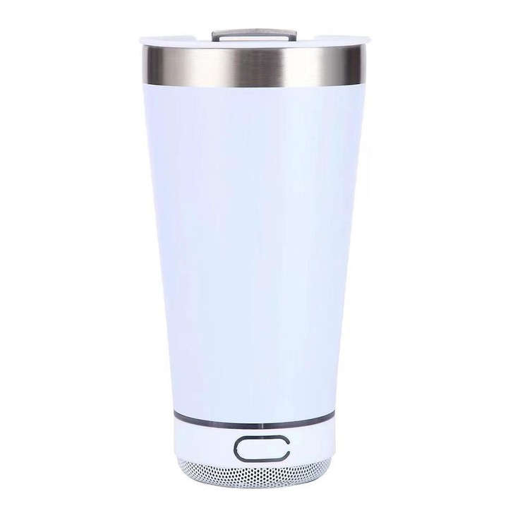 Söröspohár Bluetooth hangszóróval, 470ml űrtartalom, fehér, 9.5x6.6x18cm