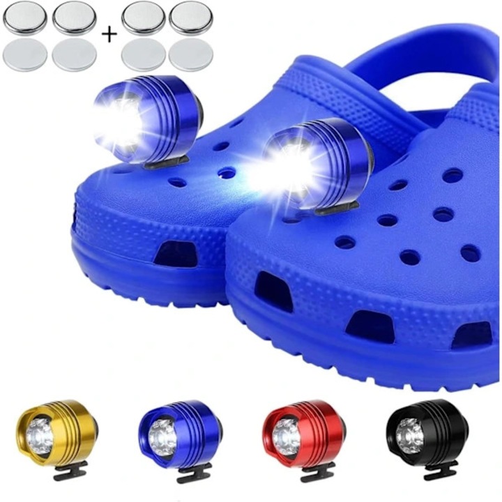 LED dekoráció/dísz Crocs-hoz, alumínium, vízálló, 145 óra üzemidő, klippel, elemekkel, kék