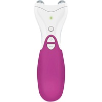 Aparat masaj facial pentru gat si barbie RIO NECK4purple, 3 programe, functie EMS, lifting, selectie intensitate, baterie 9V, alb/mov