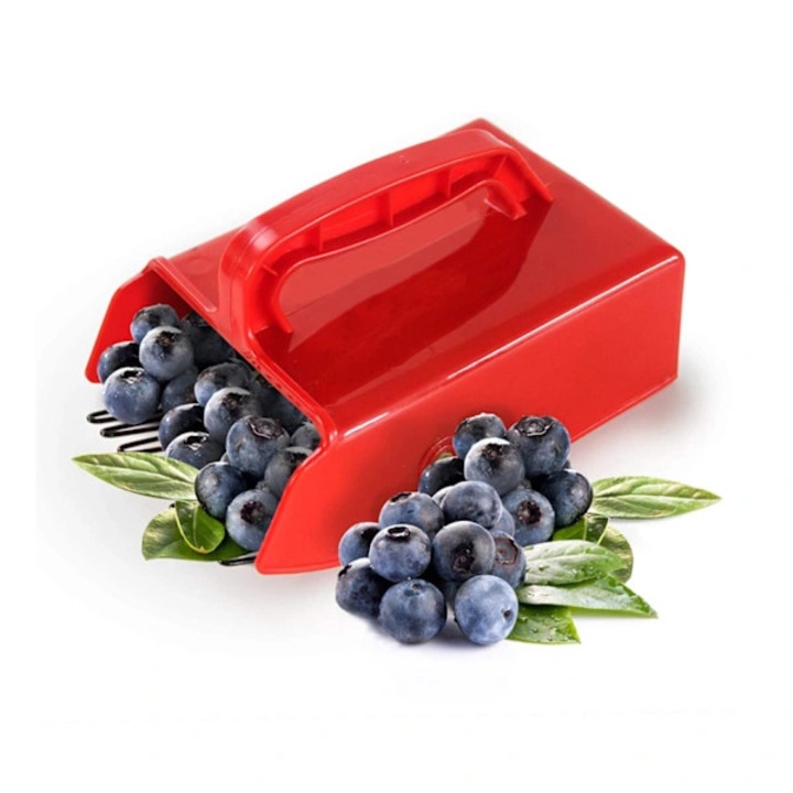 Culegator de afine si mure, pieptene metalic cu dinti rezistenti, maner ergonomic, rosu, 24 x 13.5 x 14 cm, 1 buc