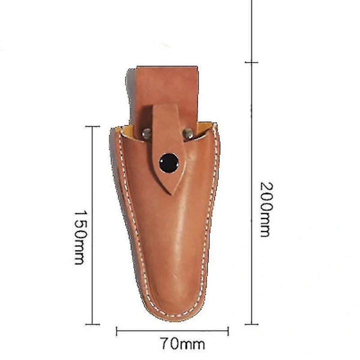 Teaca pentru foarfeca de gradina, husa din piele PU, rivetata cu cusaturi duble si prindere pe curea, pentru unelte pana la 76 cm, 200 x 70 mm, maro, 1 buc