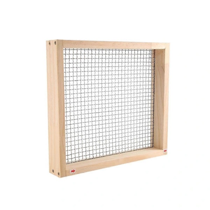 Sit03 pentru sol / cern03toare din lemn, plas03 metalic03 rezistent03, cadru robust, pentru compost si pietre, natural, 1 buc